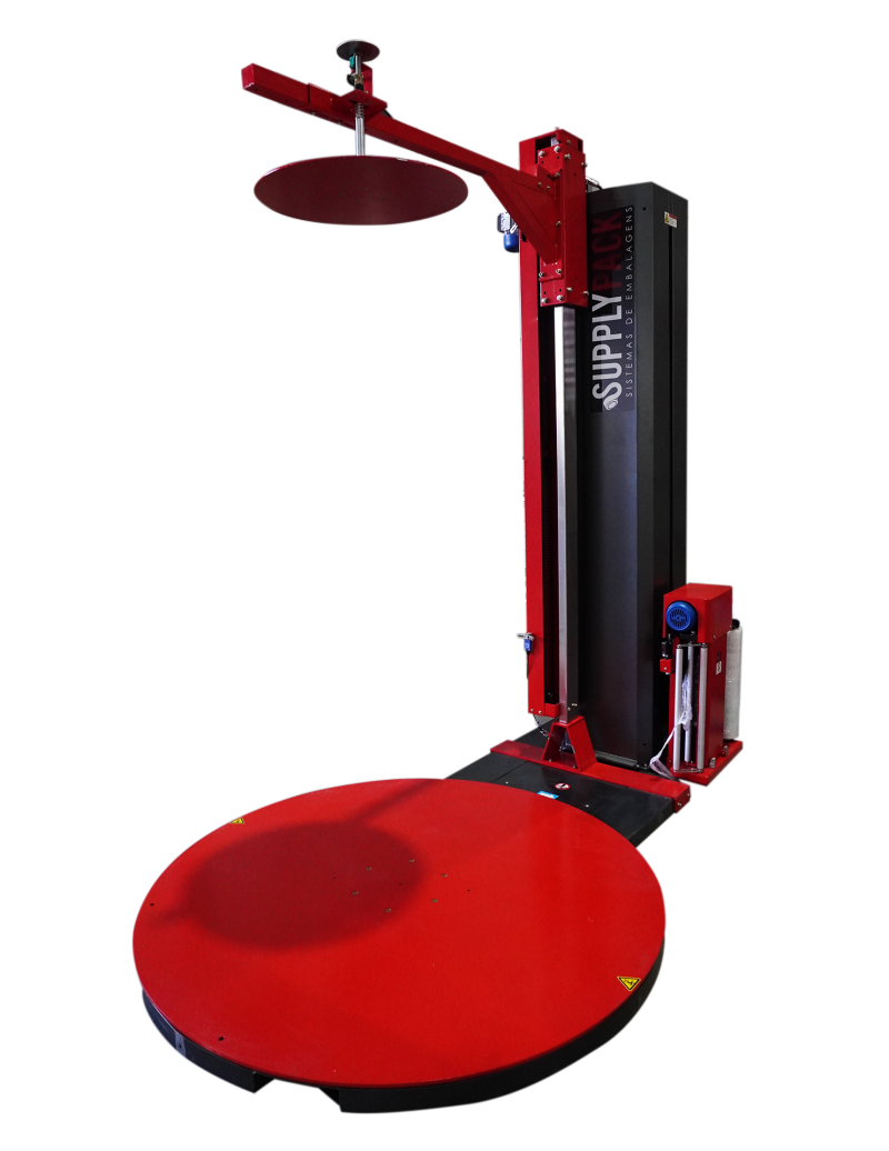 Envolvedora Strechadeira Paletizadora semi-Automática de Filmes Stretch c/ Pressor de Topo SPE-2400EC Supplypack