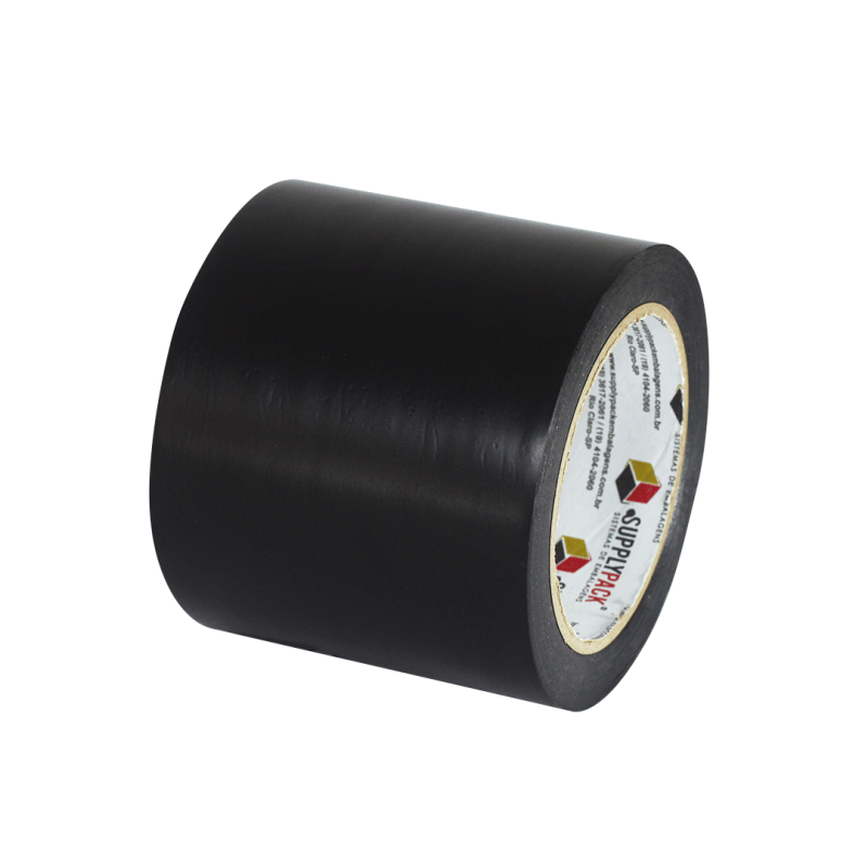 Fita Adesiva de Demarcação de Solo 100mm X 30m - Preto Supplypack SP