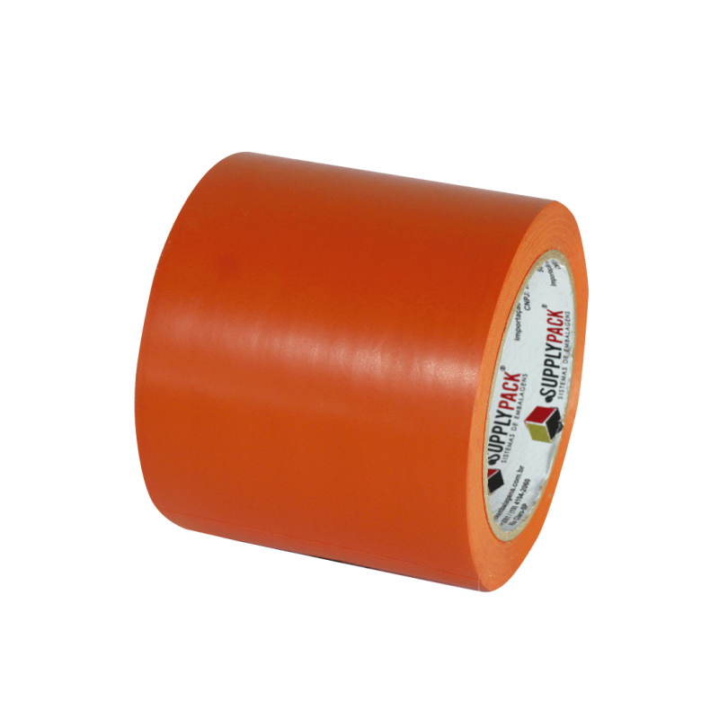 Fita Adesiva de Demarcação de Solo 96mm X 30m - Laranja Supplypack
