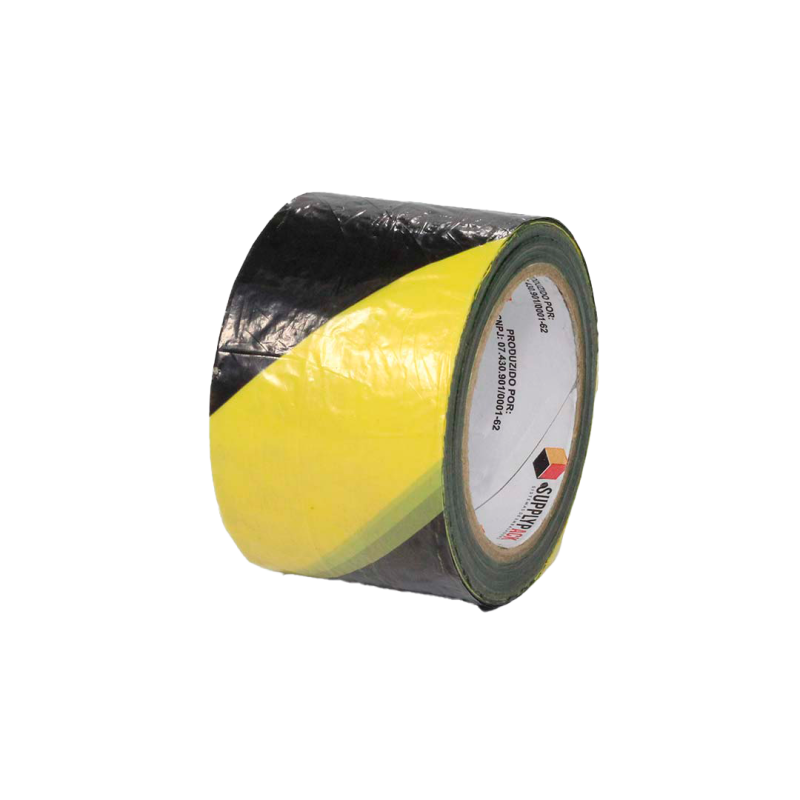 Fita de Sinalização Segurança e Isolamento 70mm X 200m Zebrada Amarela/Preta