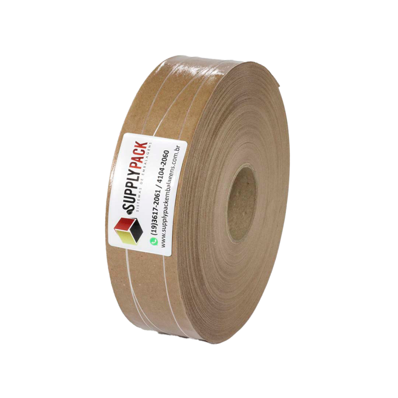 Fita Gomada com Reforco 50mm Rolo c/ aprox. 1,25 kg Supplypack