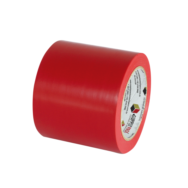 Fita Adesiva de Demarcação de Solo 96mm X 30m - Vermelha Supplypack