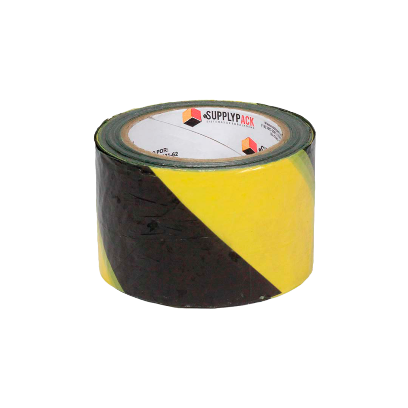Fita de Sinalização Segurança e Isolamento 70mm X 200m Zebrada Amarela/Preta