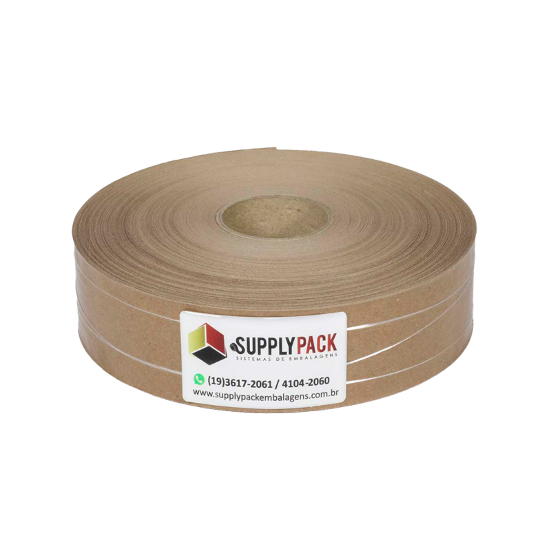Fita Gomada com Reforco 50mm Rolo c/ aprox. 1,25 kg Supplypack