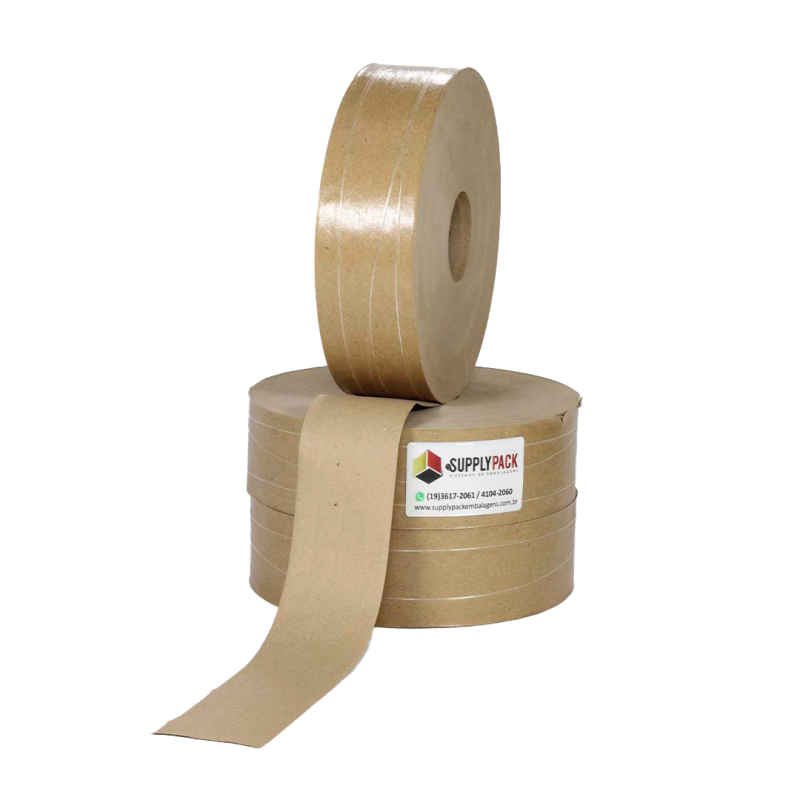 Fita Gomada com Reforco 60mm Rolo c/ aprox. 1,42 kg Supplypack